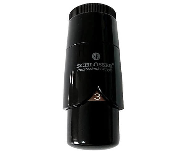 Термостатическая головка Schlosser BRILLANT DZ RAL 9005 (черная) (600500027)- Фото 2