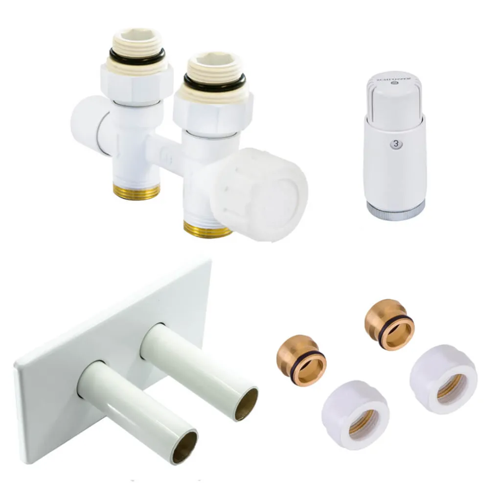Комплект термостатический Schlosser Duo-plex Mini прямой GZ 1/2x15mm Cu + Mini M30x1,5 + комплект трубок с двойной розеткой (606200055)- Фото 1