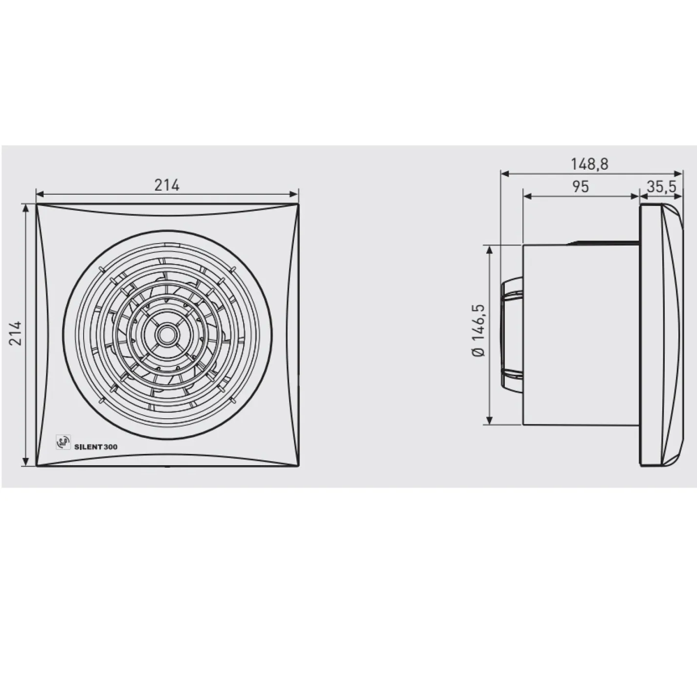 Вытяжной осевой вентилятор Soler&Palau Silent-300 CZ SILVER (5210317300) - Фото 2