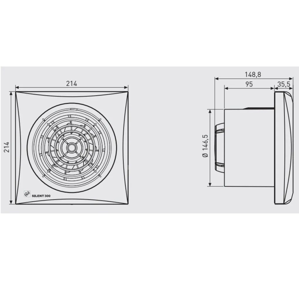 Витяжний осьовий вентилятор Soler&Palau Silent-300 CRZ SILVER (5210321500)- Фото 3