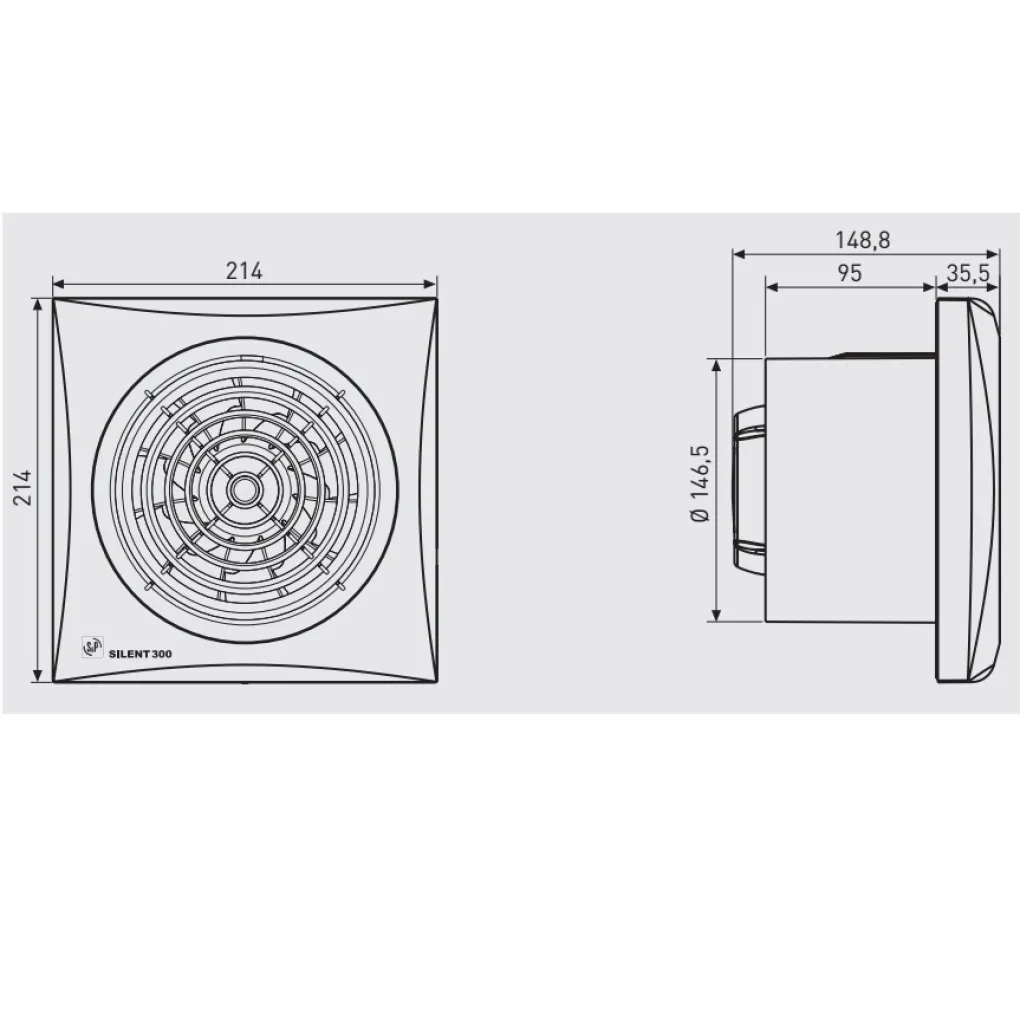 Витяжний осьовий вентилятор Soler&Palau Silent-300 CZ SILVER (5210317300)- Фото 3