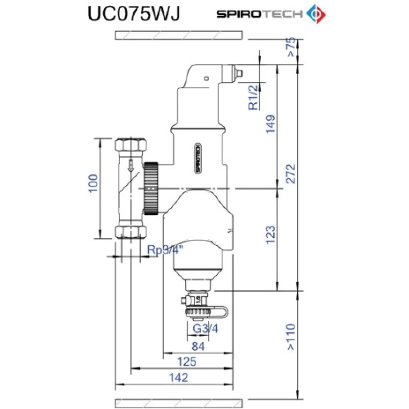 Сепаратор воздуха Spirotech SpiroСombi Air&Dirt 3/4 с магнитом (UC075WJ) - Фото 1