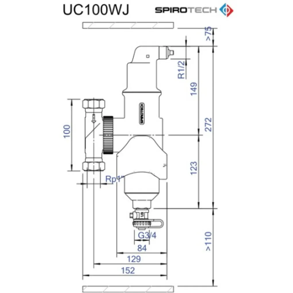 Сепаратор повітря Spirotech SpiroСombi Air&Dirt 1 з магнітом (UC100WJ)- Фото 2