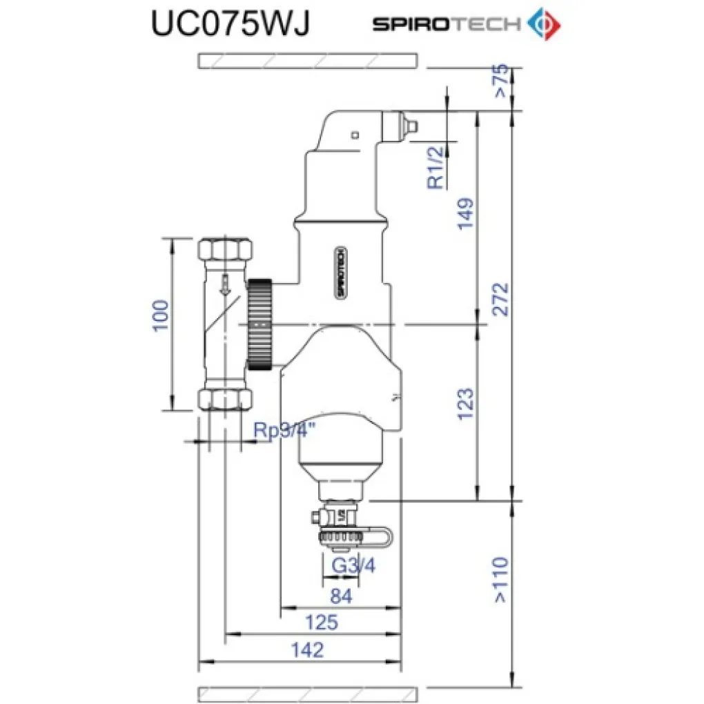 Сепаратор воздуха Spirotech SpiroСombi Air&Dirt 3/4 с магнитом (UC075WJ)- Фото 2