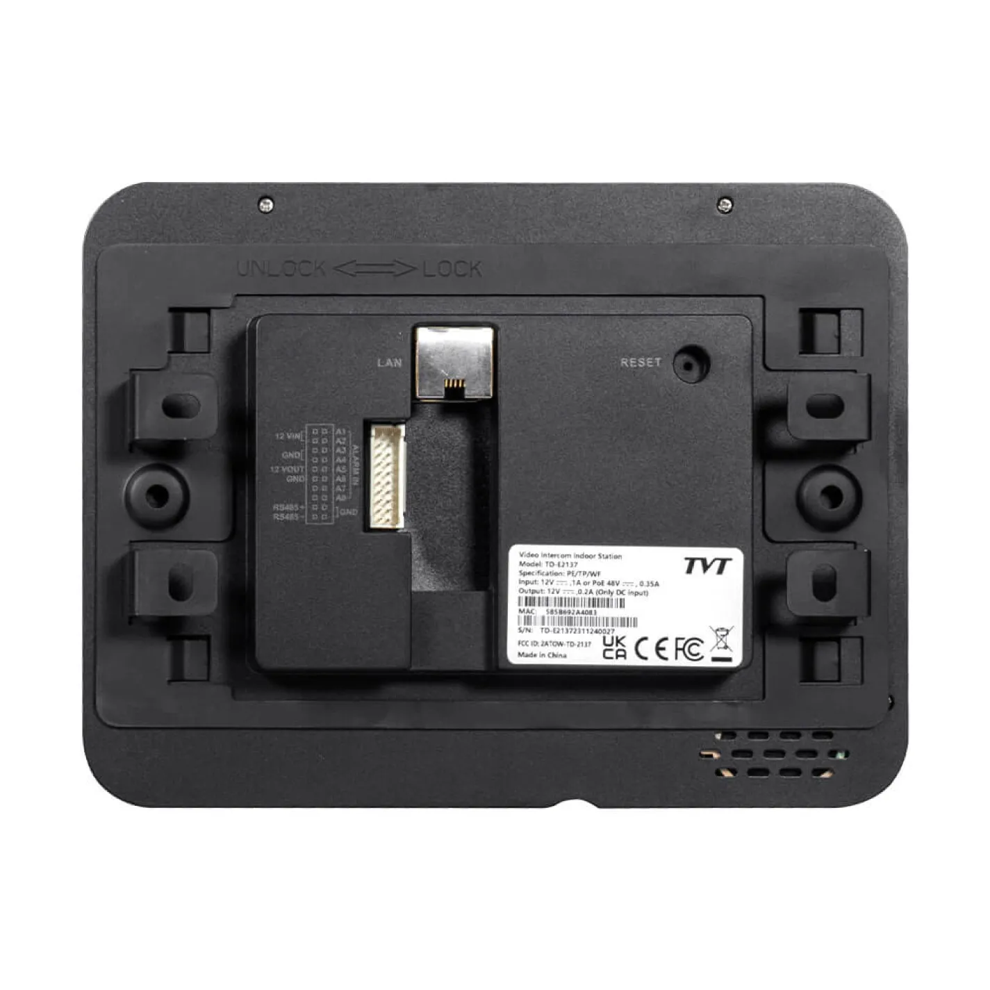 IP-відеодомофон TVT TD-E2137-PE/TP/WF WiFi 7 Black - Фото 3