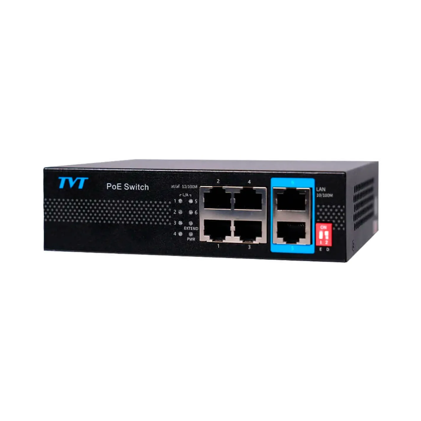 PoE-коммутатор TVT 6-портовый TD-B2204S1-PEU с 4 портами PoE - Фото 1