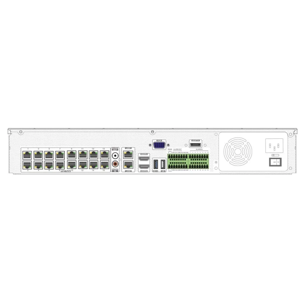 IP-видеорегистратор 32-канальный TVT TD-3332H4-16P-B2(320-256) з 16 портами PoE 12Mp (77-00408)- Фото 3