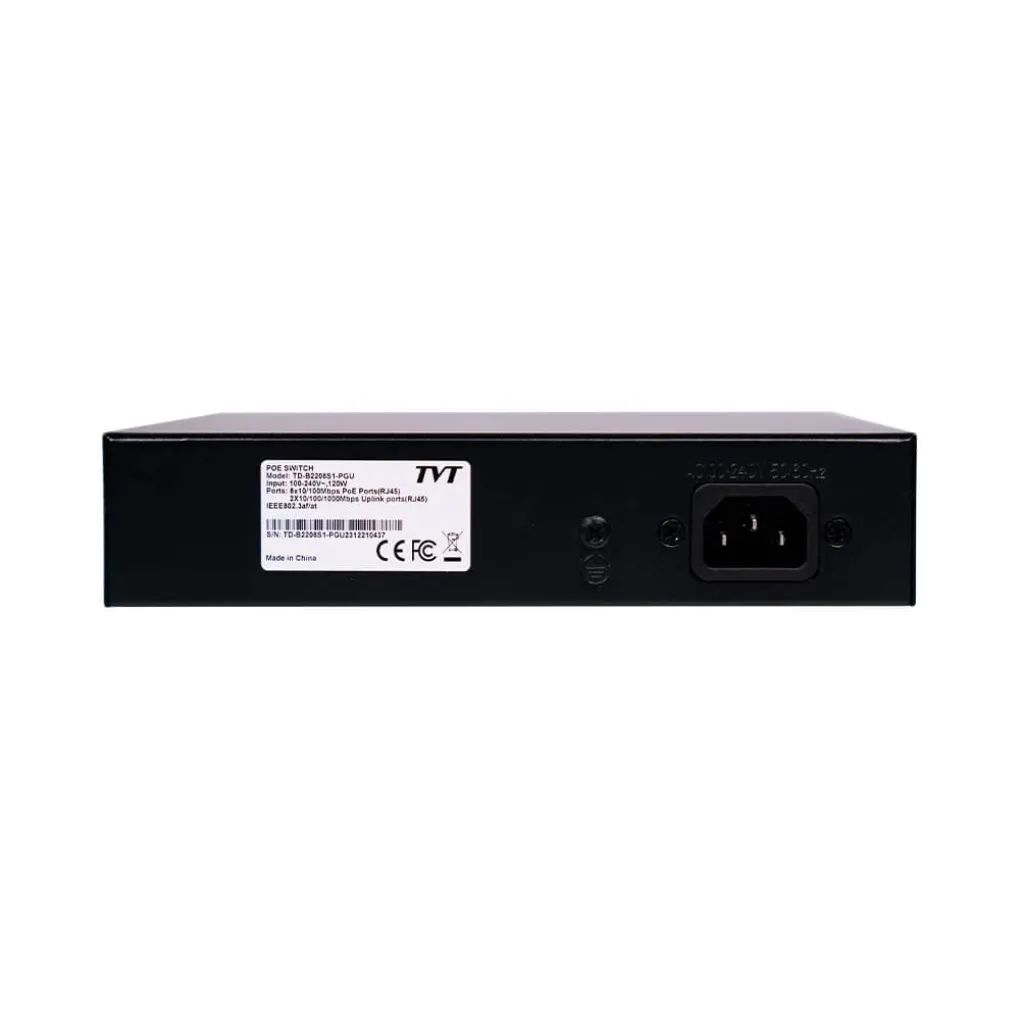 PoE-коммутатор TVT 10-портовый TD-B2208S1-PGU с 8 портами PoE- Фото 3