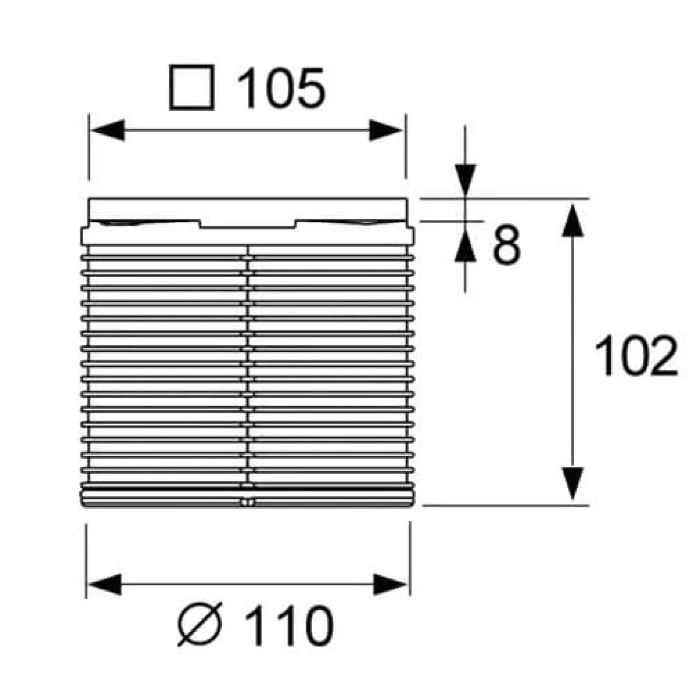 Декоративная решетка TECEdrainpoint S 100х100 мм 3660001 - Фото 1