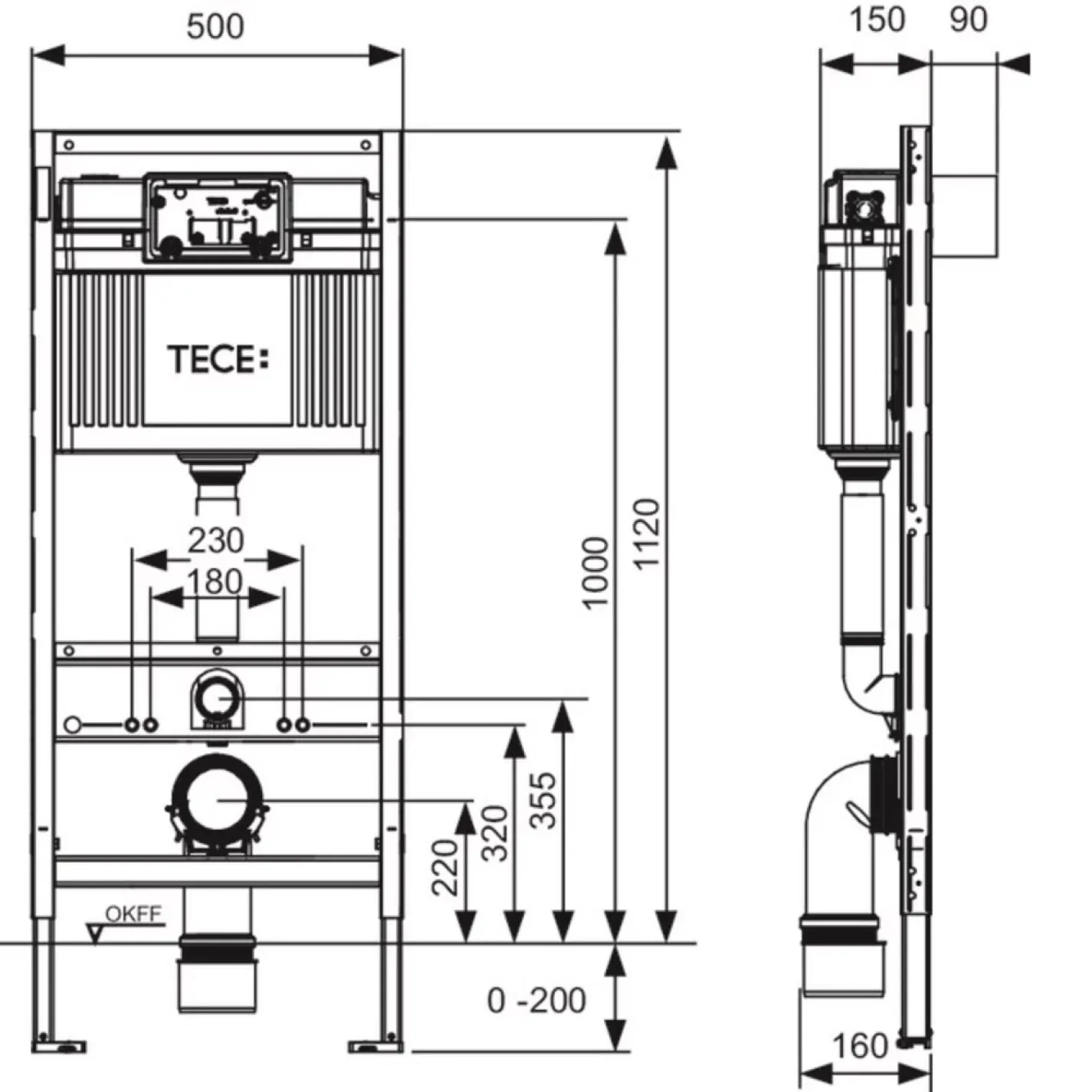 Інсталяція для унітаза TECE Base + панель змиву TECEambia з кріпленням і прокладкою (9.400.405) - Фото 1
