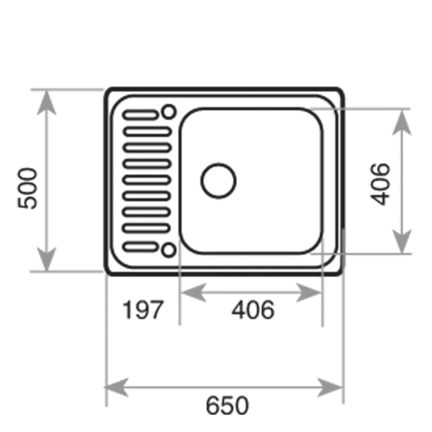 Кухонна мийка Teka CLASSIC 1B 650х500, сталь (40109611) - Фото 2