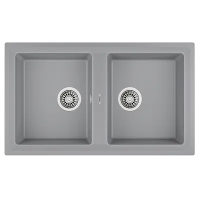 Кухонна мийка Teka STONE 90 B-TG 2B, дві чаші, сірий металік (115260000)