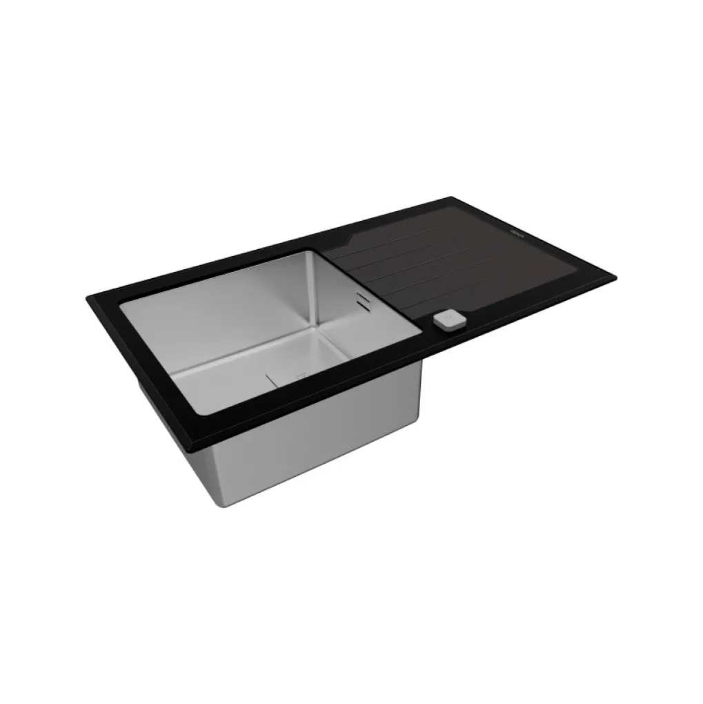 Кухонная мойка Teka DIAMOND 1B 1D 86, черный/сталь (115100011)- Фото 3