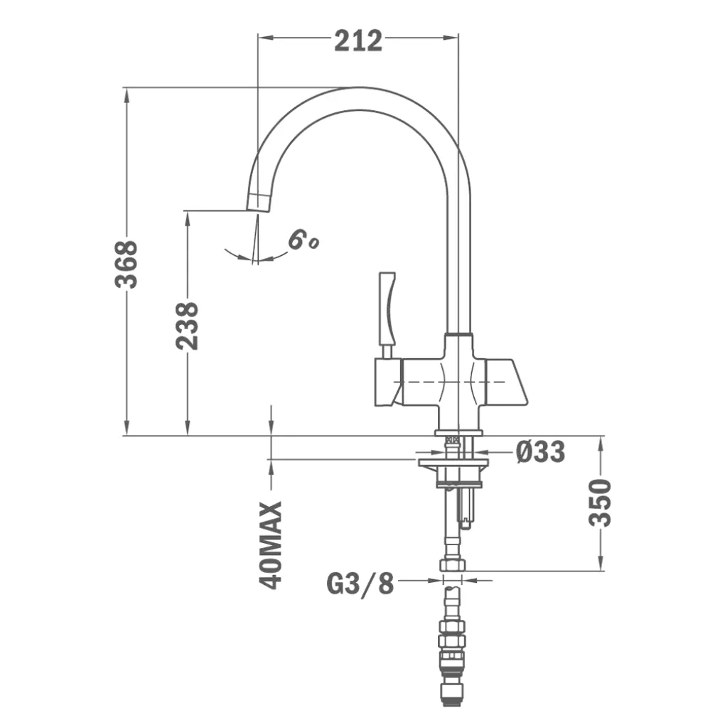 Смеситель для кухни Teka Pure OS 200 хром (182000200)- Фото 2