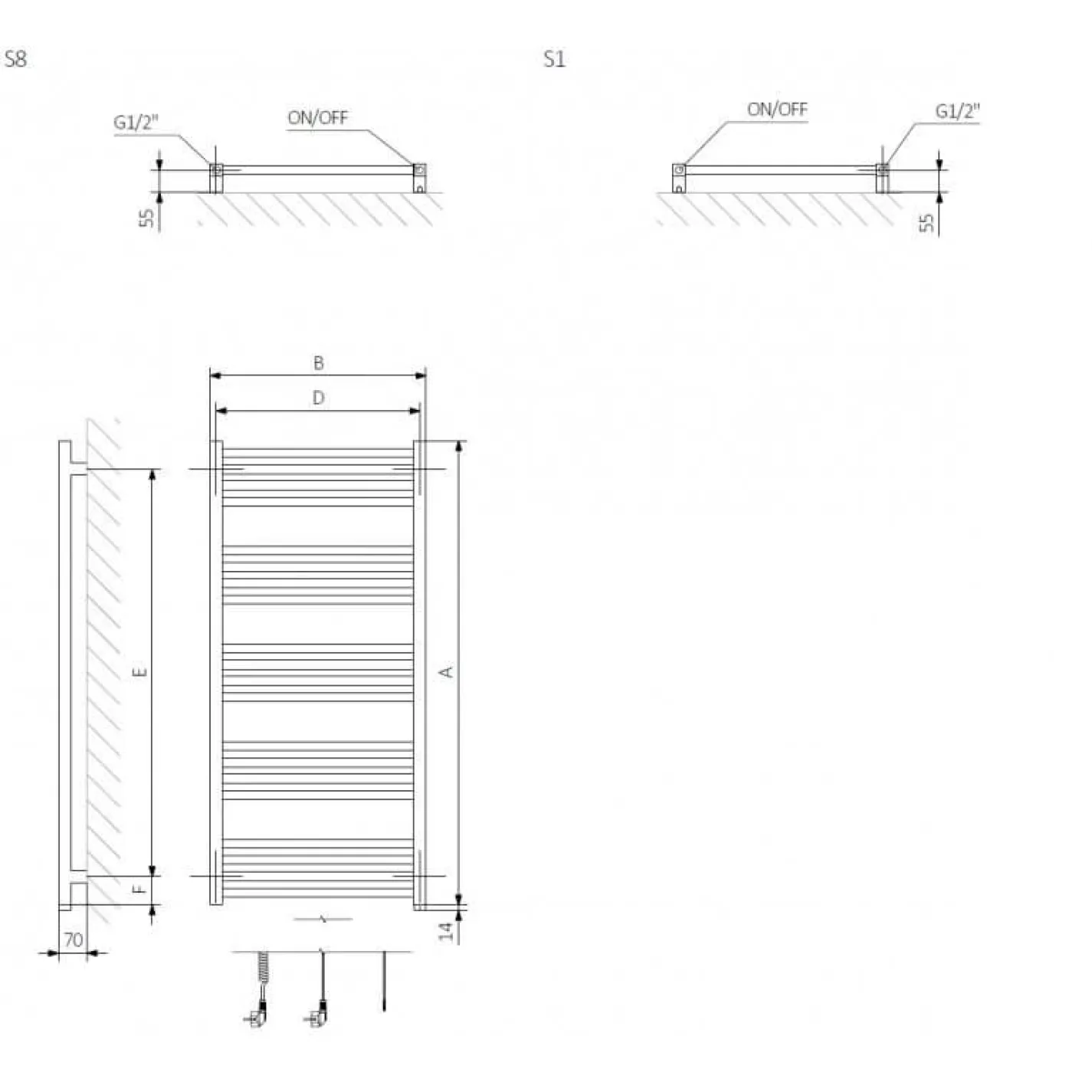 Электрический полотенцесушитель Terma Fiona One 530x1140 белый П - Фото 2