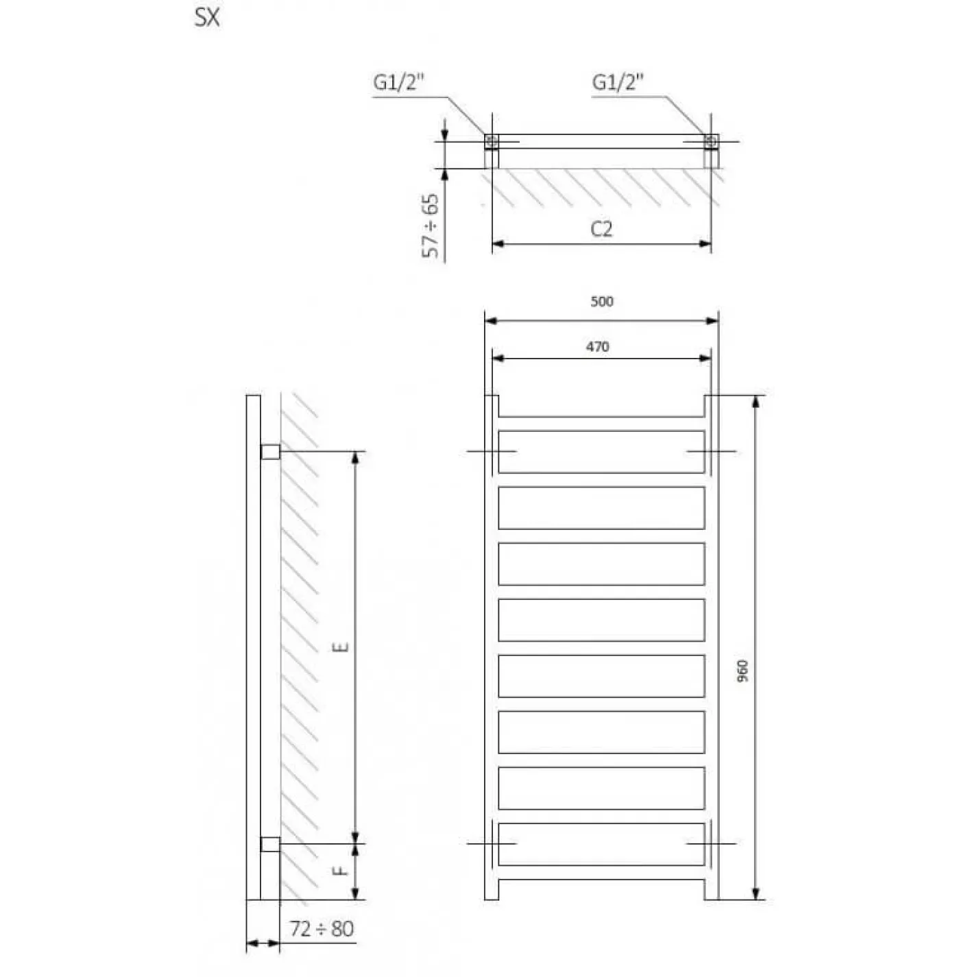 Электрический полотенцесушитель Terma Simple One 500x960 белый Л - Фото 1