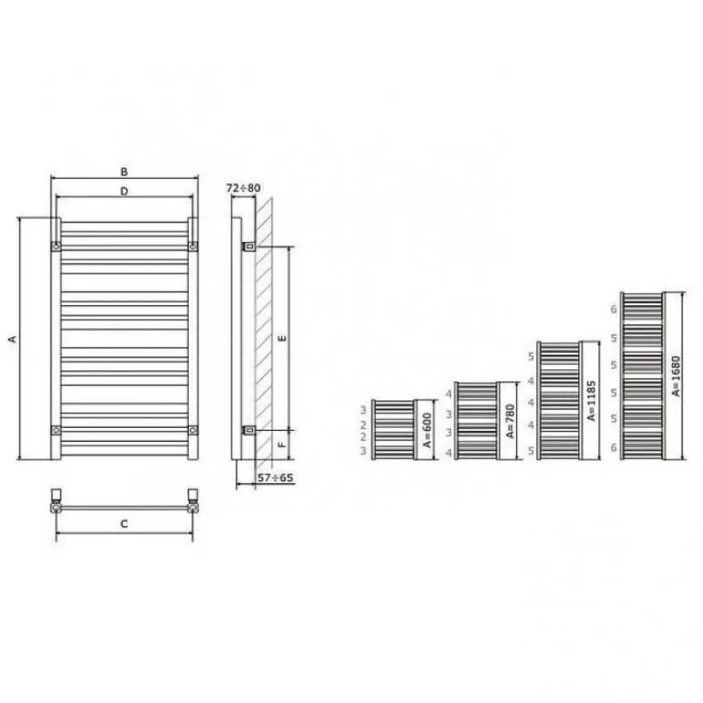 Електрична рушникосушка Terma Marlin One 430x600 біла П кабель- Фото 3