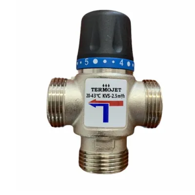 Термостатический трехходовой смесительный клапан Termojet TMV131 1" kvs-1.6, 20-43C