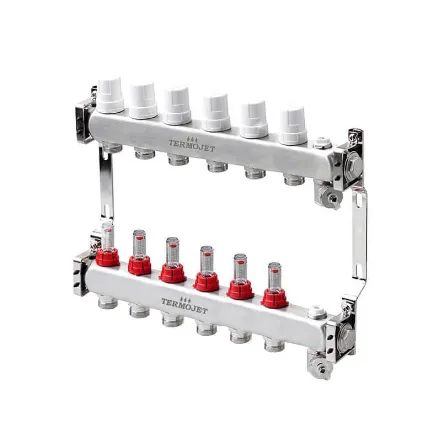 Колектор для теплої підлоги Termojet TJ-W-06 з витратомірами