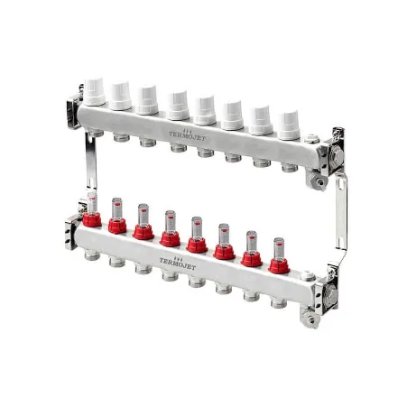 Колектор для теплої підлоги Termojet TJ-W-08 з витратомірами