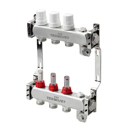 Колектор для теплої підлоги Termojet TJ-W-03 з витратомірами