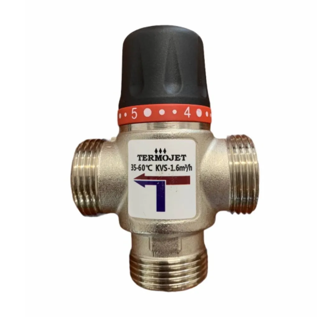 Термостатичний триходовий змішувальний клапан Termojet TMV122 3/4" kvs-1.6, 35-60C