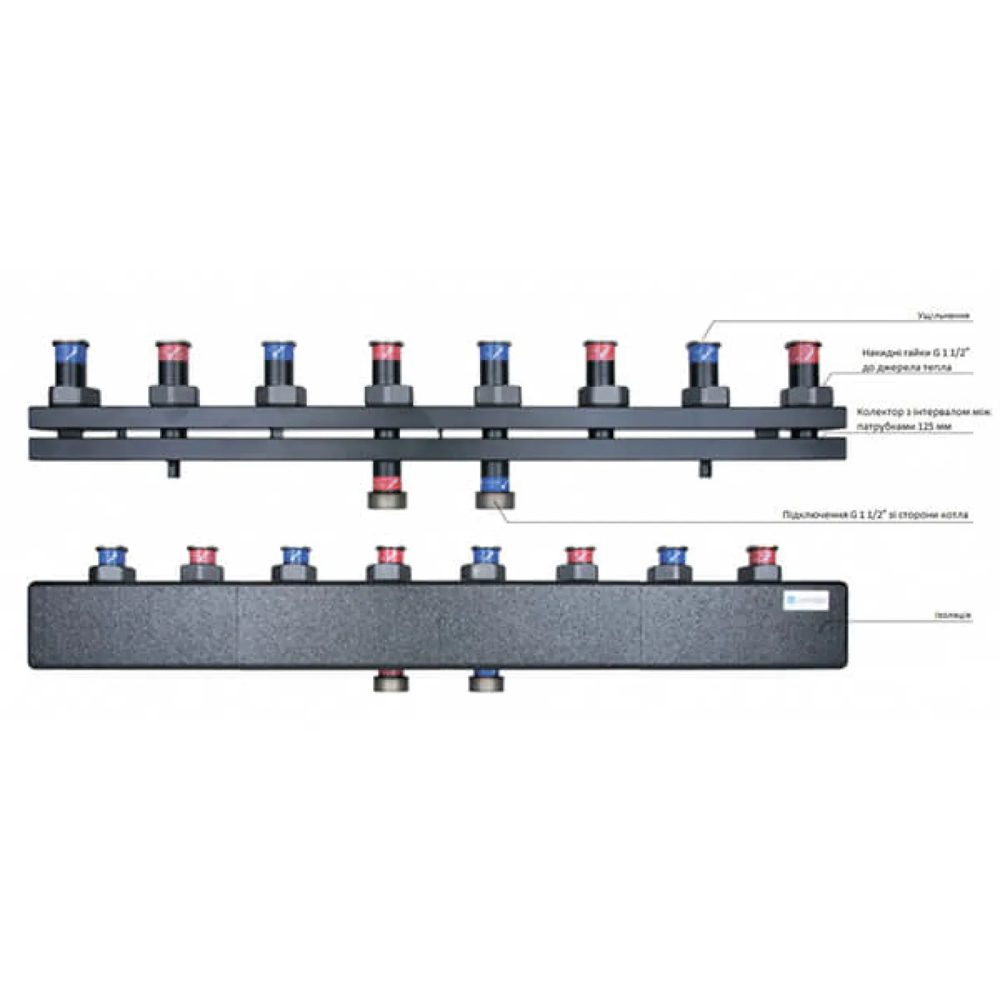 Распределительный коллектор Tervix для насосных групп KSV 125-4 70 кВт на 4 контура - Фото 2