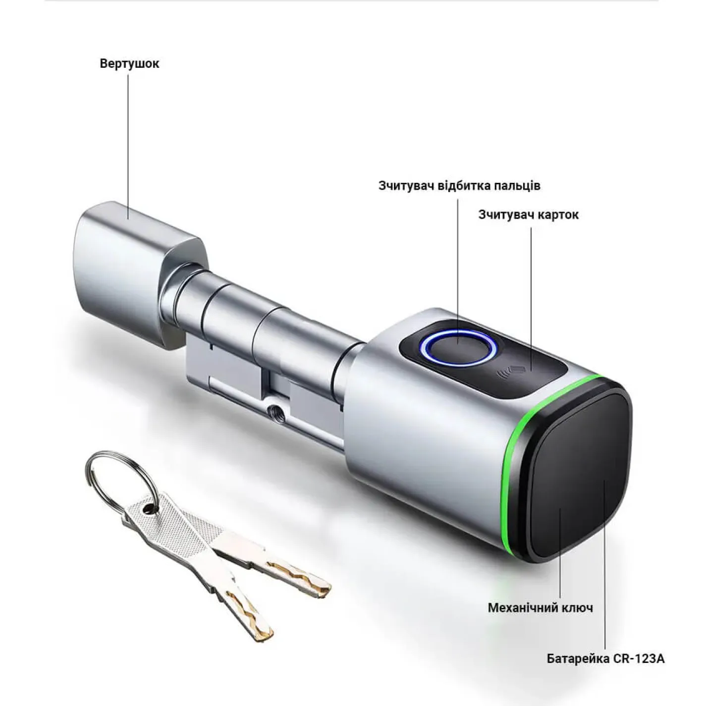 Розумний замок Bluetooth на сердечник для дверей Tervix Pro Line Smart door Lock BT (456862) - Фото 2