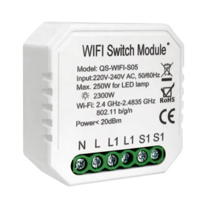 Умный выключатель Tervix Pro Line WiFi Switch (1 клавиша/розетка) (432421)