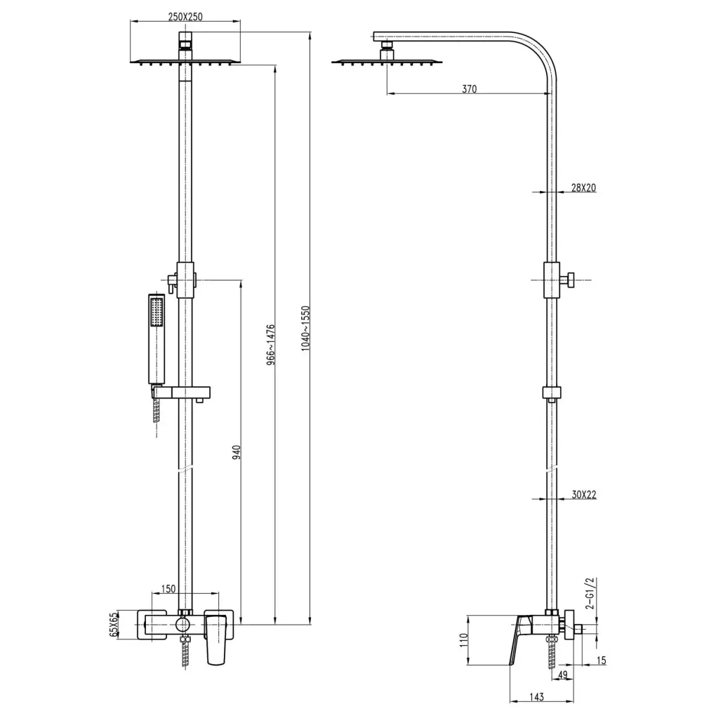 Душевая система Topaz Lexi TL 21702-H57-00 (9694900304194868)- Фото 4