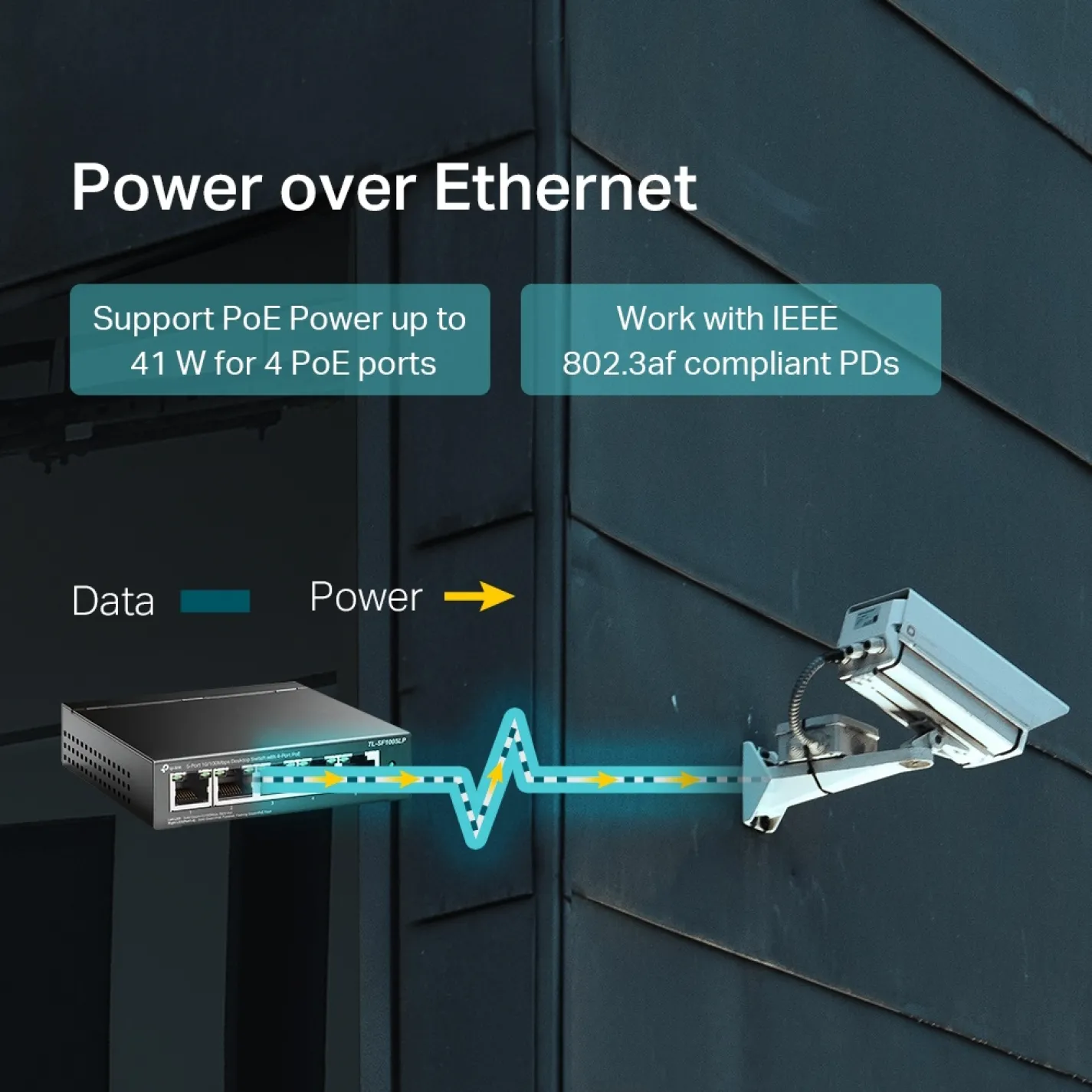 Коммутатор TP-Link TL-SF1005LP 5x1FE (4xPoE), 41Вт - Фото 2
