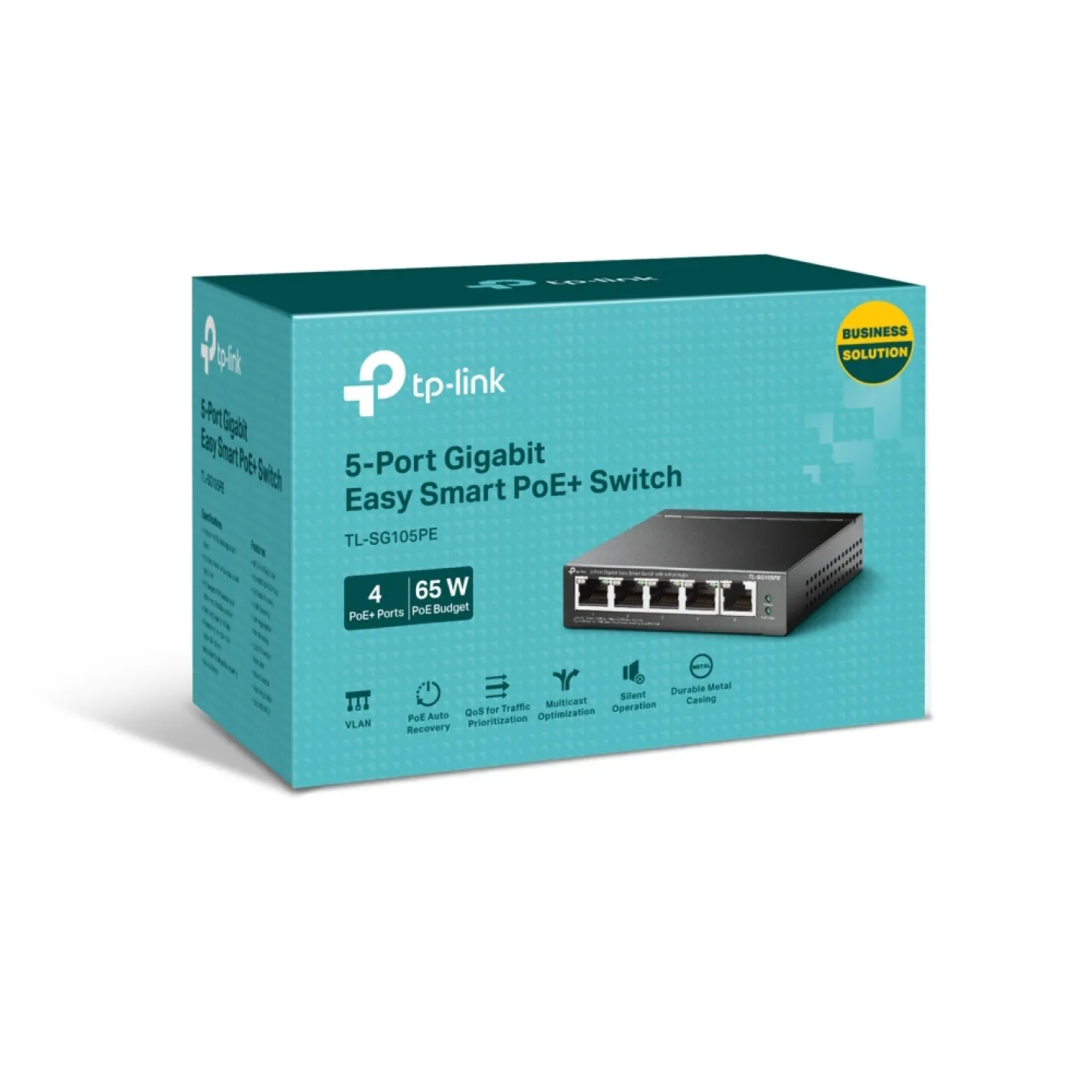 Комутатор TP-Link TL-SG105PE 5xGE (4xPoE) 65Вт - Фото 3