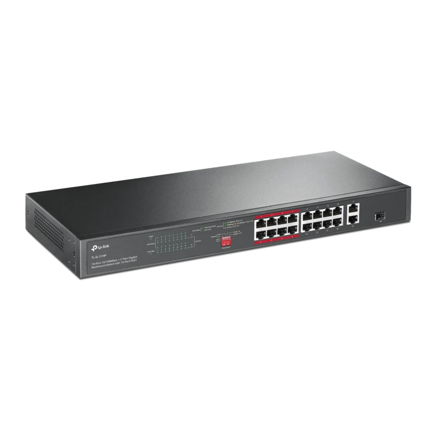 Коммутатор TP-Link TL-SL1218P 16xFE (16xPoE), 1xSFP, 150Вт - Фото 1