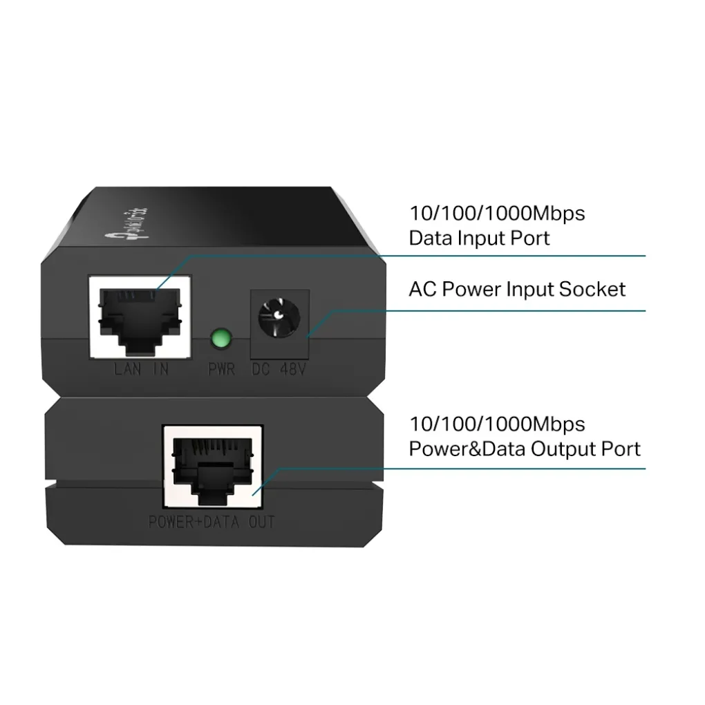 PoE-інжектор TP-Link POE170S 1xGE, 1xGE PoE, 60Вт- Фото 3