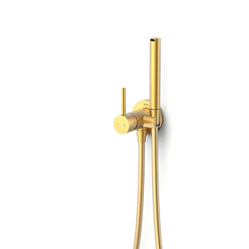 Гигиенический душ Tres Max-Tres со смесителем, золото матовое 24К (134123OM)- Фото 1