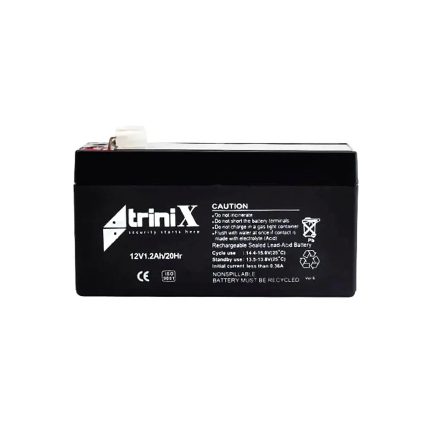 Акумуляторна батарея свинцево-кислотна Trinix 12В 1.2Аг 12V1.2Ah/20Hr AGM - Фото 1