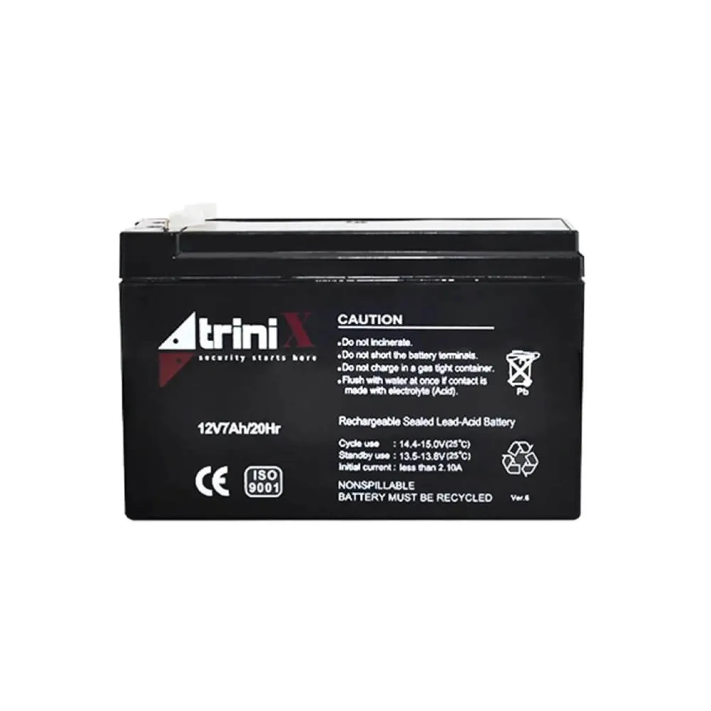 Акумуляторна батарея свинцево-кислотна Trinix 12В 7Аг 12V7Ah/20Hr AGM - Фото 1