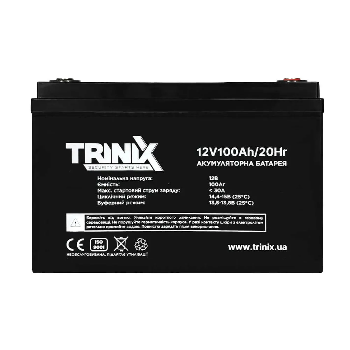 Аккумуляторная батарея свинцово-кислотная Trinix 12V100Ah/20Hr AGM 12В 100Аг - Фото 1
