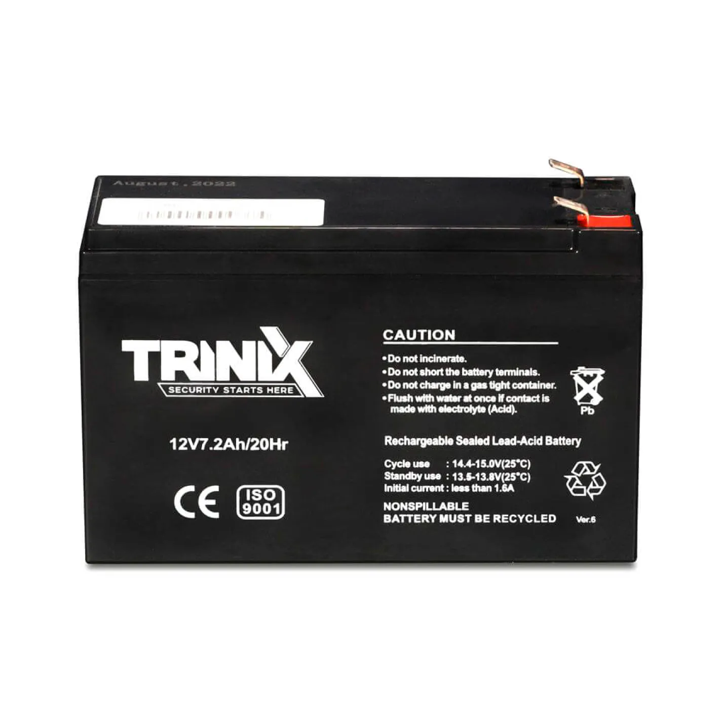 Аккумуляторная батарея свинцово-кислотная Trinix 12V7.2Ah/20Hr AGM 12В 7.2Аг - Фото 1