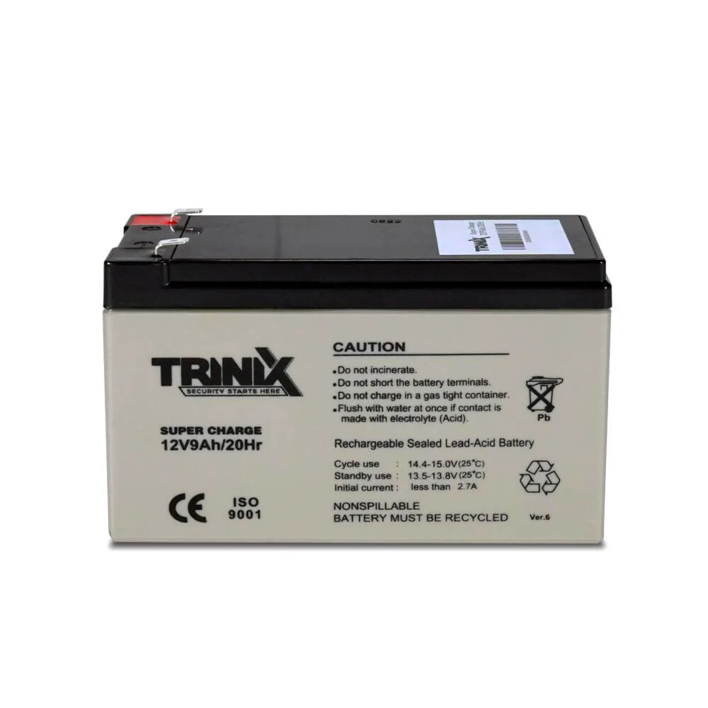 Акумуляторна батарея свинцево-кислотна Trinix 12V9Ah/20Hr Super Charge AGM 12В 9Аг - Фото 1