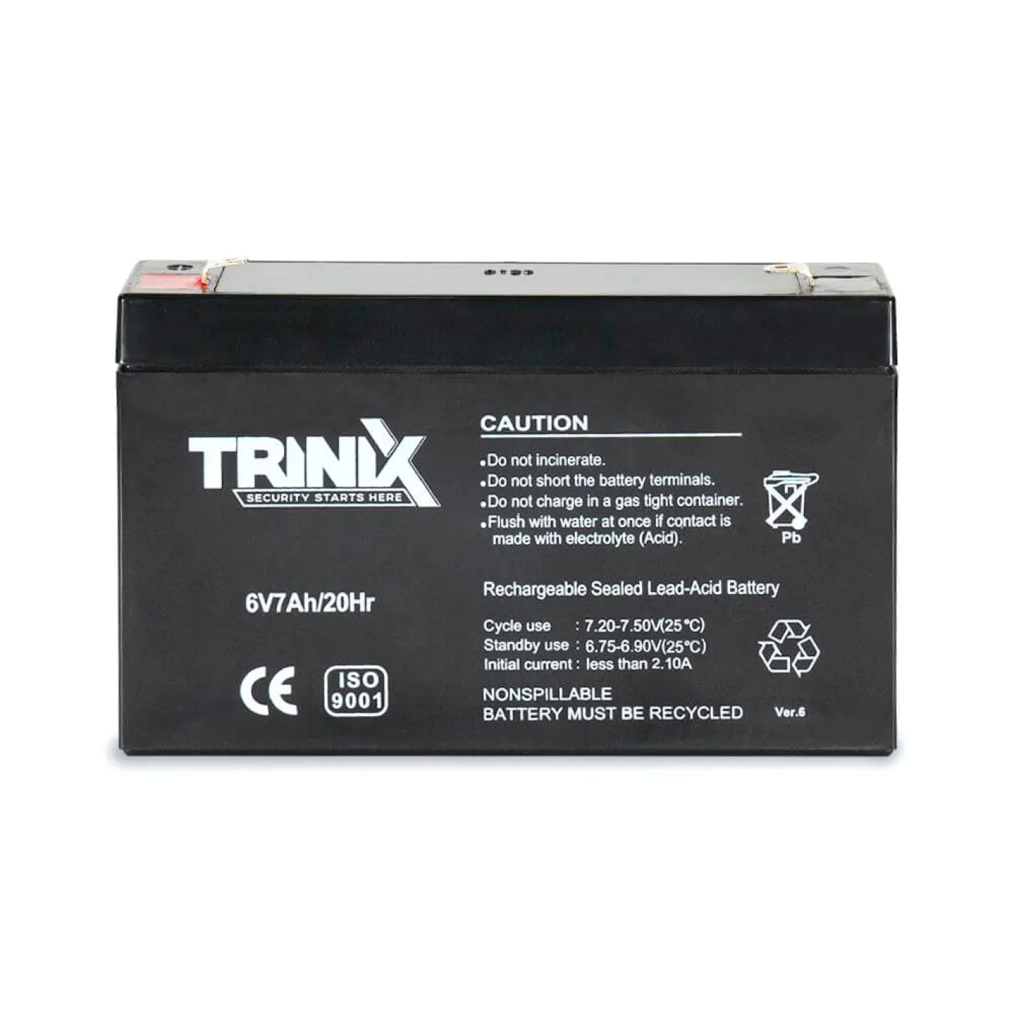 Акумуляторна батарея свинцево-кислотна Trinix 6В 7Аг 6V7Ah/20Hr AGM - Фото 1