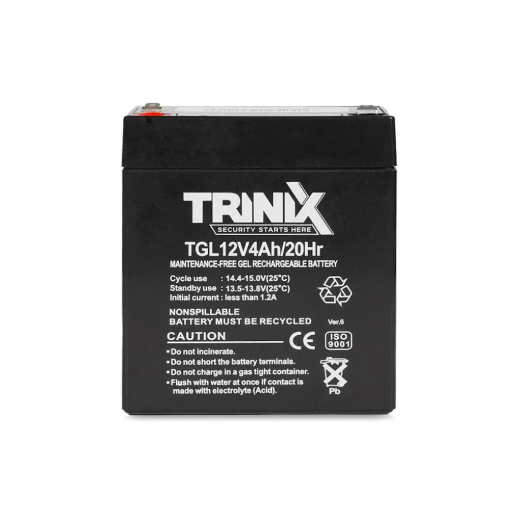 Акумуляторна батарея гелева Trinix 12В 4Аг TGL12V4Ah/20Hr GEL- Фото 2