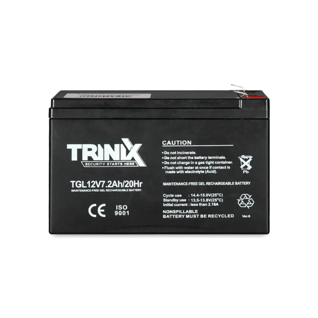 Акумуляторна батарея гелева Trinix 12В 7.2Аг TGL12V7.2Ah/20Hr GEL- Фото 2