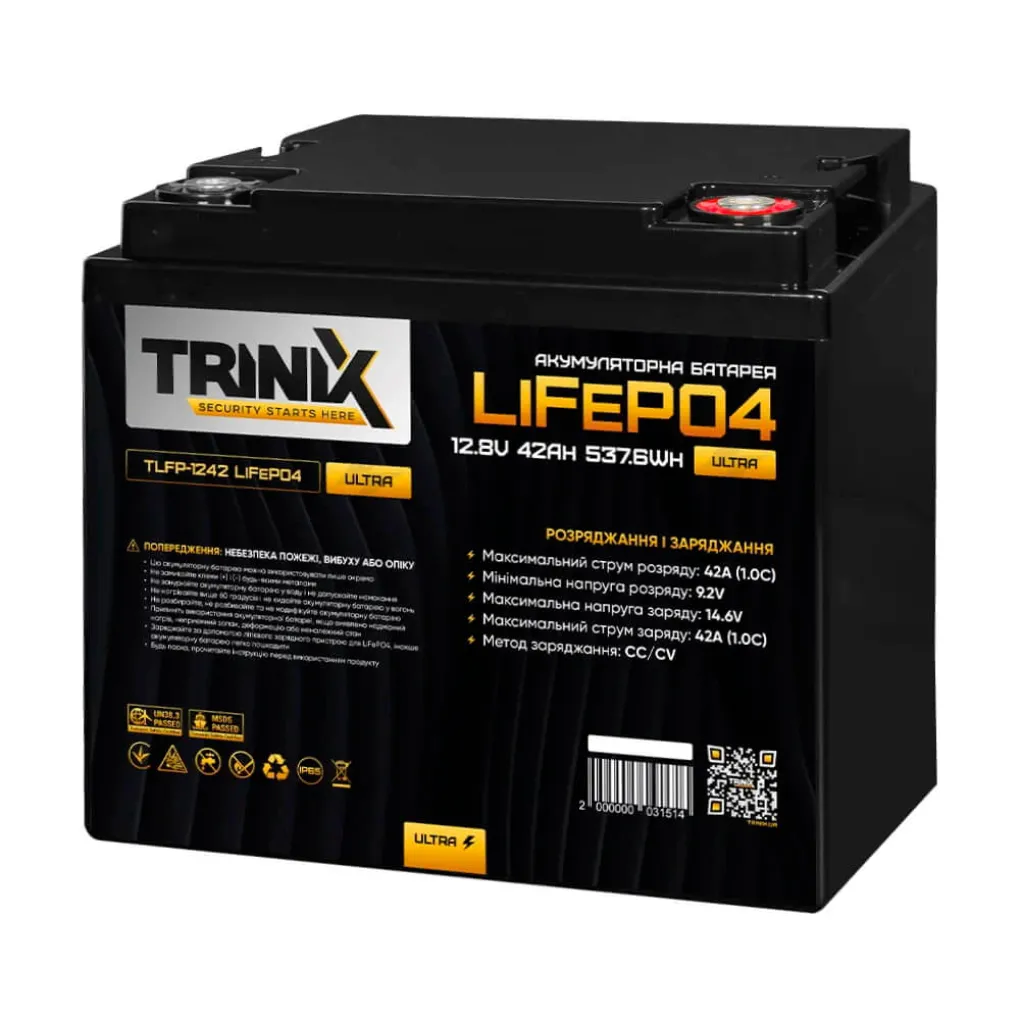 Акумуляторна батарея літій-залізо-фосфатна Trinix 12.8 В 42Аг TLFP-1242 Ultra LiFePO4 (44-00084)- Фото 1