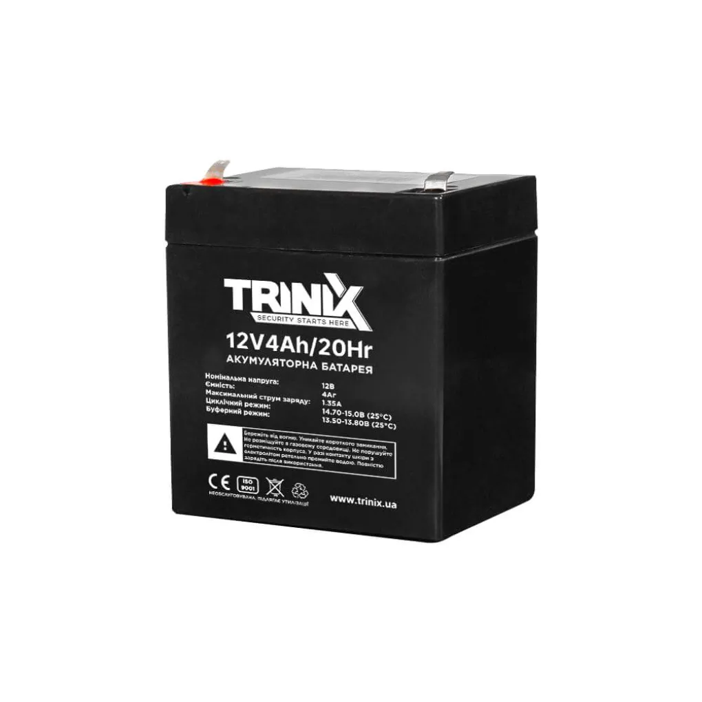 Акумуляторна батарея свинцево-кислотна Trinix 12V4Ah/20Hr AGM 12В 4Аг- Фото 1