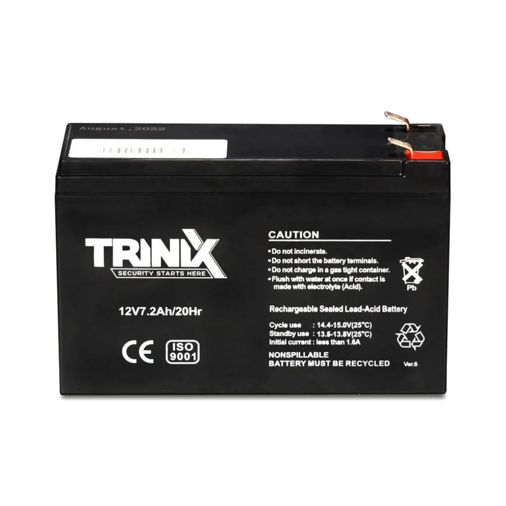 Аккумуляторная батарея свинцово-кислотная Trinix 12V7.2Ah/20Hr AGM 12В 7.2Аг- Фото 2