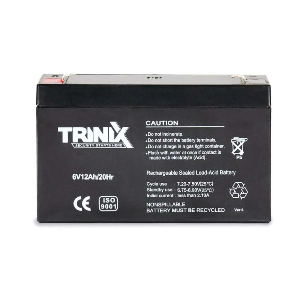 Аккумуляторная батарея свинцово-кислотная Trinix 6В 12Аг 6V12Ah/20Hr AGM- Фото 2