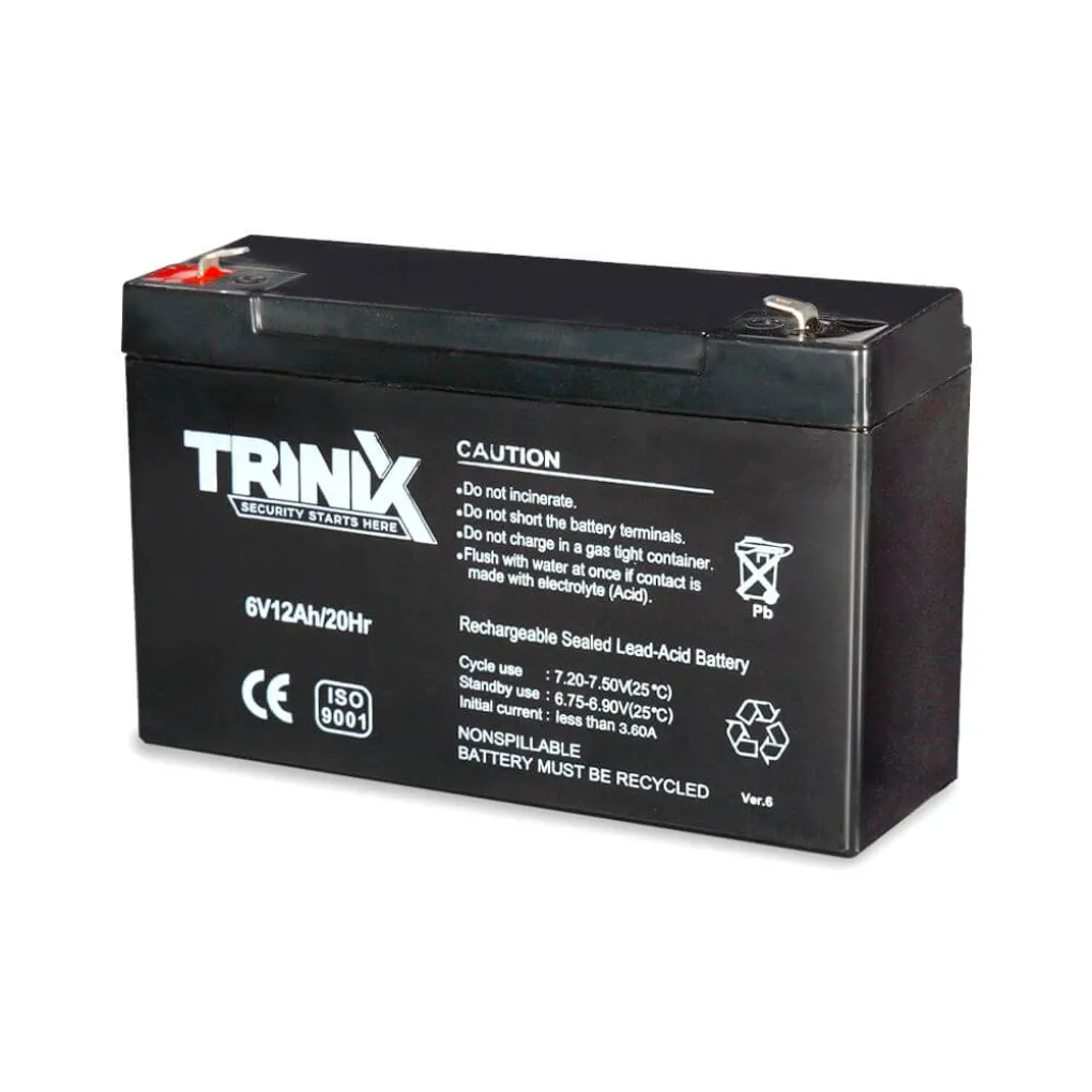 Акумуляторна батарея свинцево-кислотна Trinix 6В 12Аг 6V12Ah/20Hr AGM- Фото 1