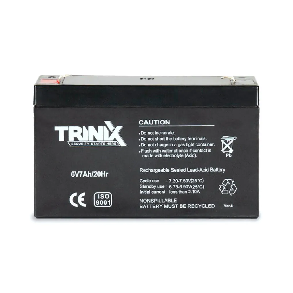 Аккумуляторная батарея свинцово-кислотная Trinix 6В 7Аг 6V7Ah/20Hr AGM- Фото 2