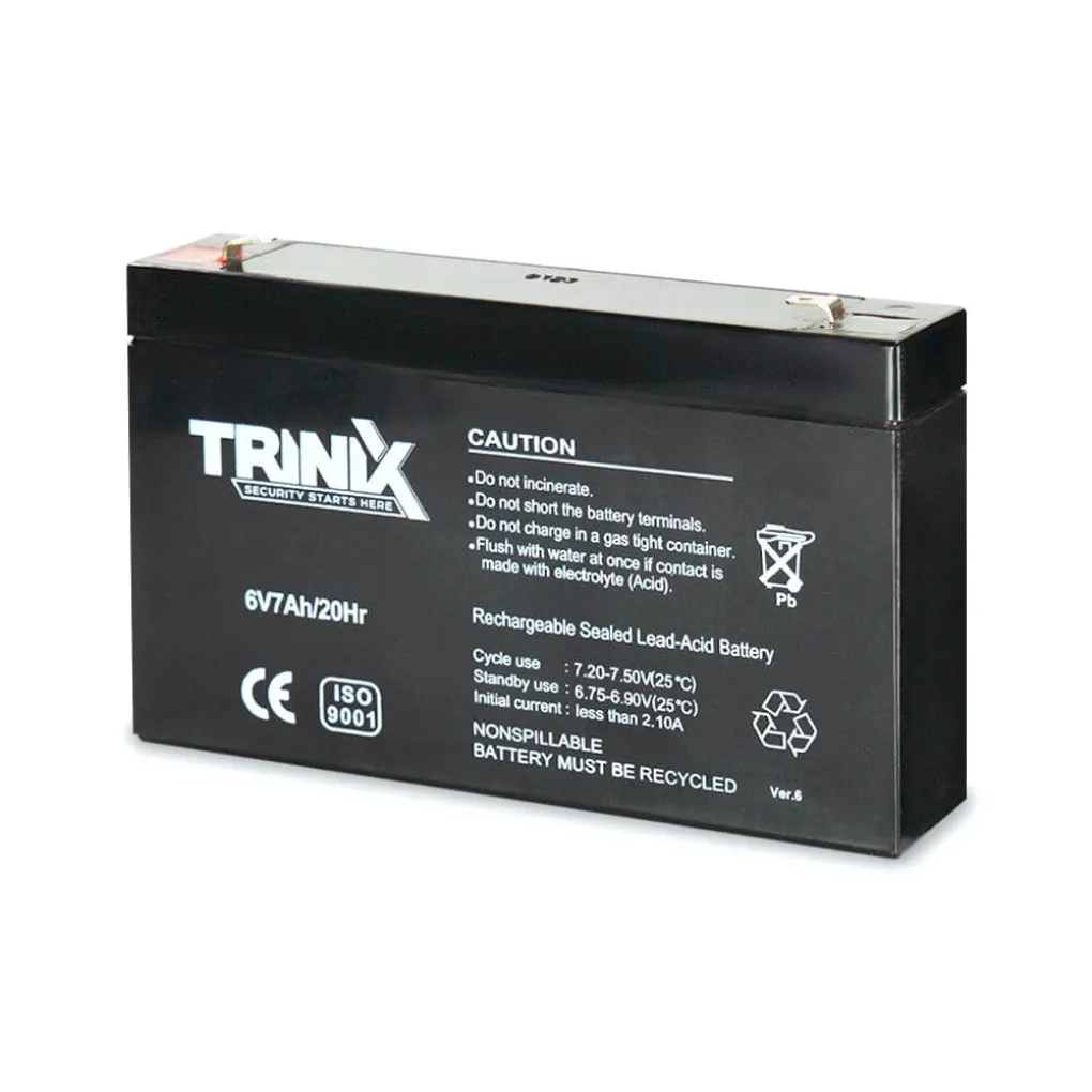 Аккумуляторная батарея свинцово-кислотная Trinix 6В 7Аг 6V7Ah/20Hr AGM- Фото 1